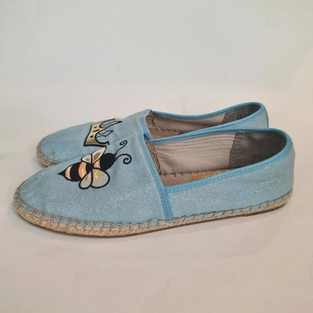 Circus by Sam Edelman Leni Espadrille Flats Blue Bee Crown 8.5M Sparkly Vacation
